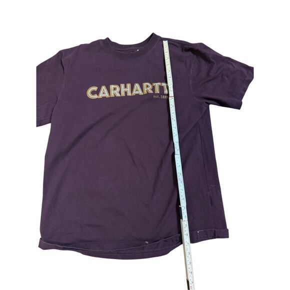 Carhartt Men’s Maroon Red Cotton Tee Shirt Relaxed Fit Sz L - Picture 5 of 8